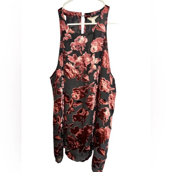Adiva Lined Dressy Tank with Velvet Like Flowers, Size Large, NWT - Picture 1 of 4
